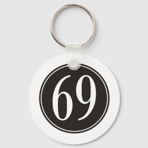 #69 Black Circle Key Ring