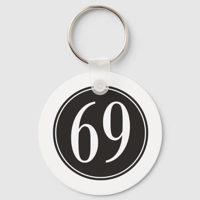 #69 Black Circle Key Ring (Front)