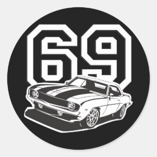 69 Camaro Classic Round Sticker