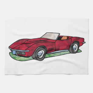 69 Corvette Sting Ray Roadster Tea Towel