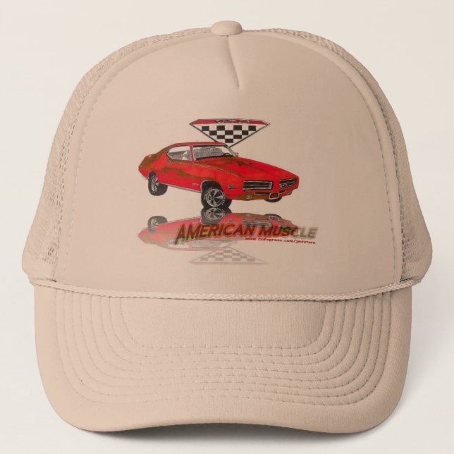 69 GTO Judge Carousel Red Trucker Hat (Front)