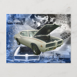 69 GTO-Lake Scott Rod Run Postcard