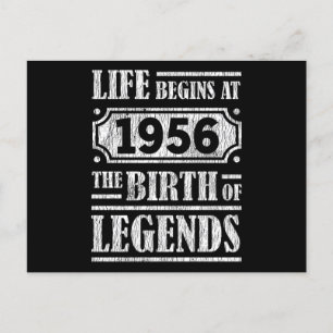 69 Year Old 1956 Birth Of Legend 69th Birthday Postcard