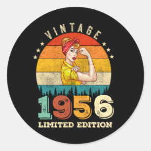 69 Year Old Bday 1956 Vintage 69th Birthday Women Classic Round Sticker