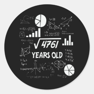 69 Year Old Bday Math Teacher 69th Birthday Gift Classic Round Sticker