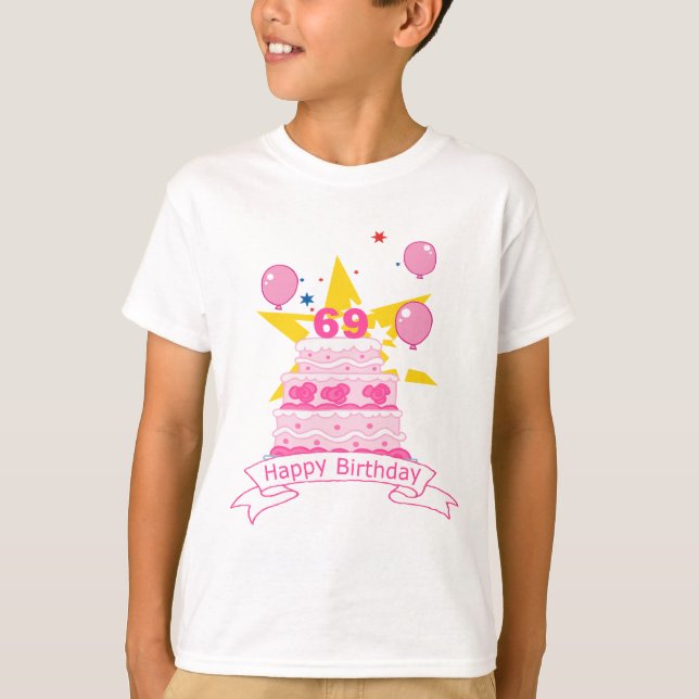 69 Year Old Birthday Cake T-Shirt (Front)