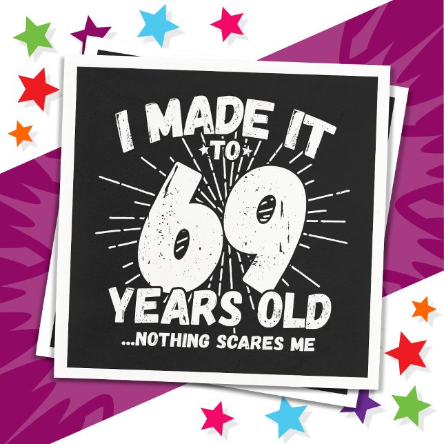69 Year Old Sarcastic Meme Funny 69th Birthday Napkin (Creator Uploaded)