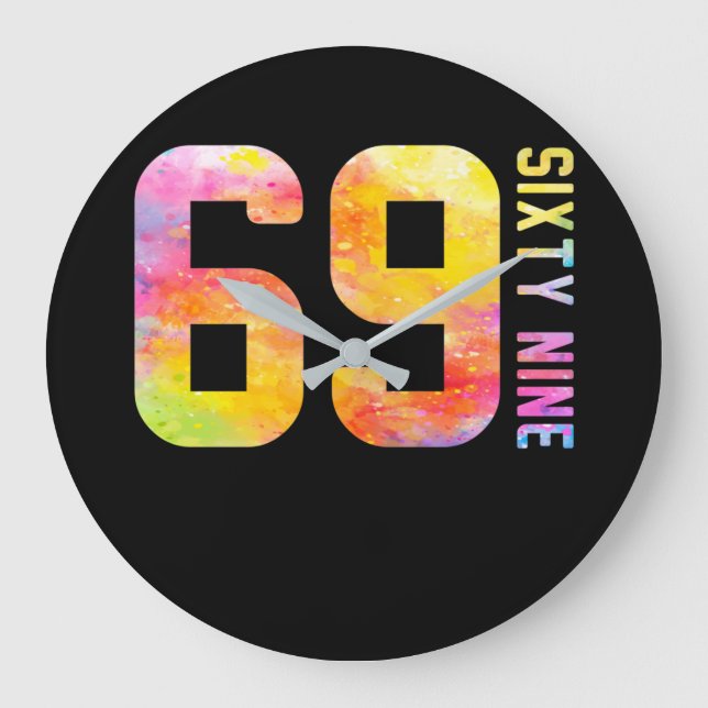 69 Year Old Sixty Nine Large Clock (Front)