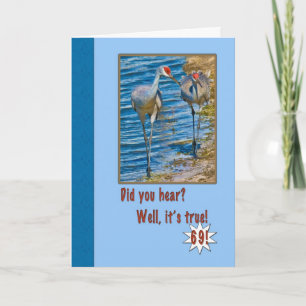 69th Birthday Card with Sandhill Cranes