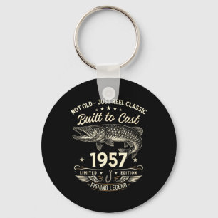 69th Birthday Fishing Gift Men Original 1957 Lied Key Ring