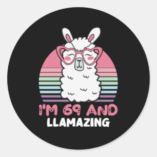 69th Birthday Llamazing Llama 69 Year Old Birthday Classic Round Sticker