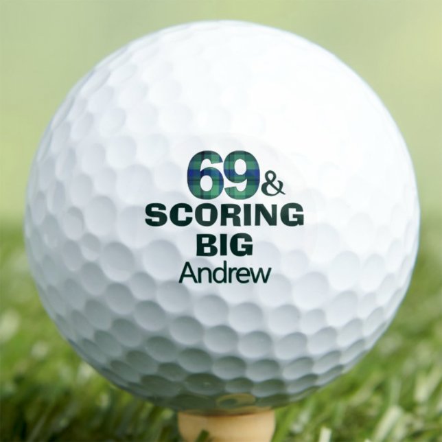 69th Birthday Scoring Big Custom Cool Gift Golf Balls (Creator Uploaded)