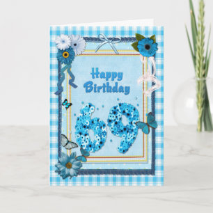 69th Birthday with a scrapbook effect Card