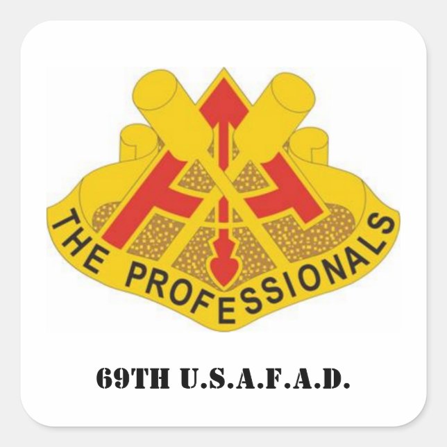 69th U.S.A.F.A.D. Square Sticker (Front)