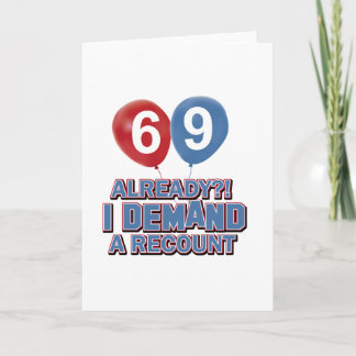69th year old birthday designs card
