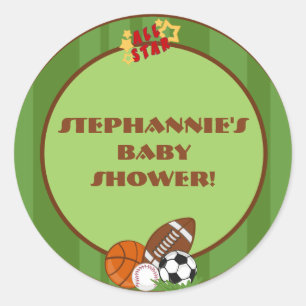 6 - 3"  Favour Stickers All-Star Green