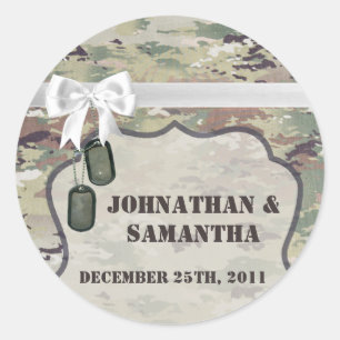 6 - 3" Favour Stickers Army OCP Camo Uniform Camo