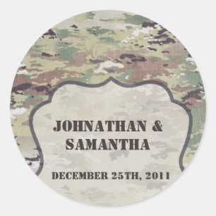 6 - 3" Favour Stickers Army OCP Camo Uniform Camo