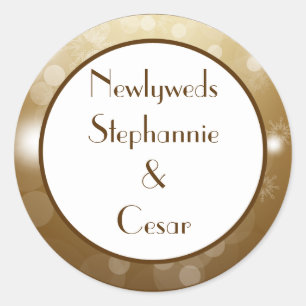 6 - 3" Favour Stickers Christmas Copper Blur