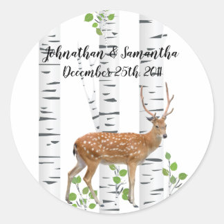 6 - 3" Favour Stickers Deer Doe Woodland Buck Lab