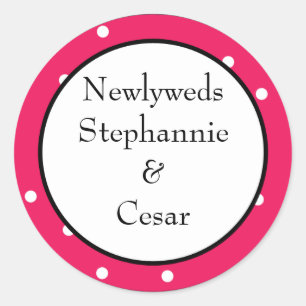 6 - 3" Favour Stickers Hot Pink/Black Giraffe Love