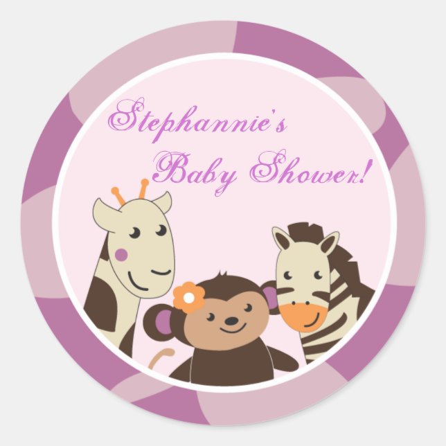 6 - 3"  Favour Stickers Jacana Purple Animals (Front)