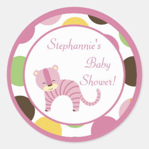 6 - 3" Favour Stickers Jungle Queen Tiger Safari