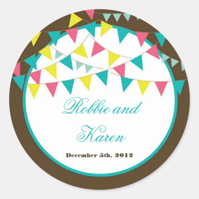 6 - 3" Favour Stickers Lovers Bike Bicycle Carniva (Front)