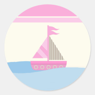 6 - 3" Favour Stickers Naut Sail Boat Whale