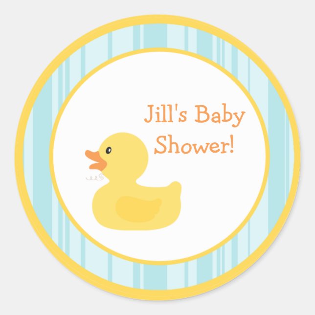 6 - 3"  Favour Stickers Rubber Ducky Bubbles (Front)