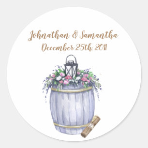 6 - 3"  Favour Stickers Summer Country Wedding Rus