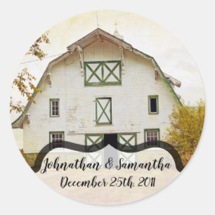 6 - 3"  Favour Stickers Sunset Barn Country Rustic