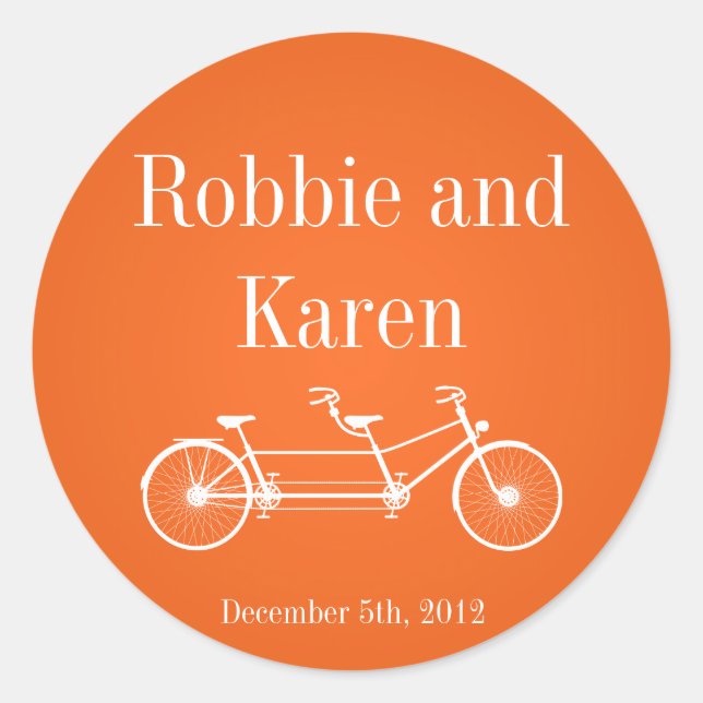 6 - 3" Favour Stickers Whimsical Orange Double Bik (Front)