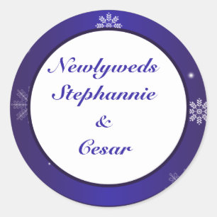 6 - 3" Favour Stickers White Snow Flakes