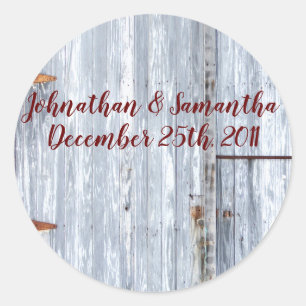 6 - 3"  Favour Stickers White Wash Wood Barn Door 