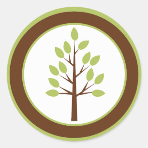 6 - 3"  Favour Stickers Woodland Friends Tree