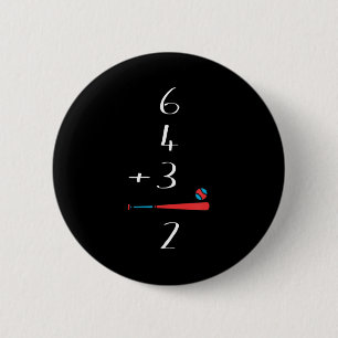 6 4 3 2 Double Play Baseball  Cm Round Badge