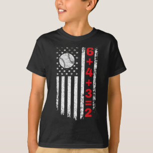 6+4+3=2 Double Play Sell Math Player American Flag T-Shirt