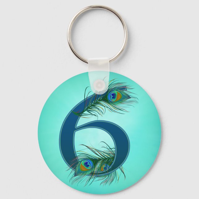 6 / 6th / 6th Anniversary / number 6 Key Ring (Front)