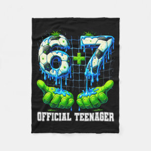 6+7 13 year old teenager drip soccer 13th birthday fleece blanket