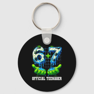 6+7 13 year old teenager drip soccer 13th birthday key ring