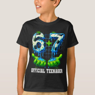 6+7 13 year old teenager drip soccer 13th birthday T-Shirt