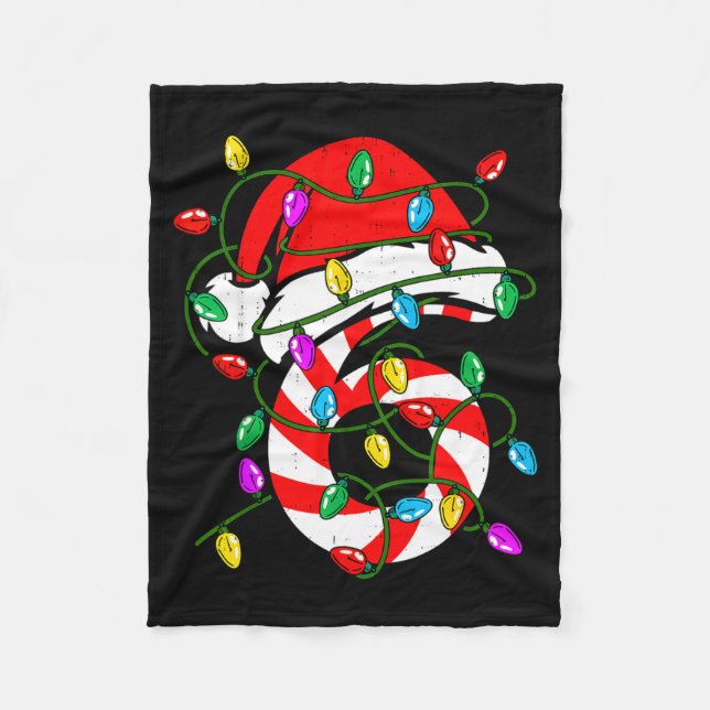 6 7 67 Meme Six Seven Candy Funny Christmas Couple Fleece Blanket (Front)