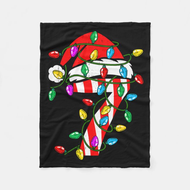 6 7 67 Meme Six Seven Candy Funny Christmas Couple Fleece Blanket (Front)