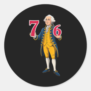 6 7 7 6 George Washington Six Seven Classic Round Sticker