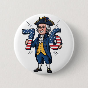 6-7 7-6 George Washington Six Seven Meme 67 Trend 6 Cm Round Badge