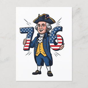 6-7 7-6 George Washington Six Seven Meme 67 Trend Holiday Postcard