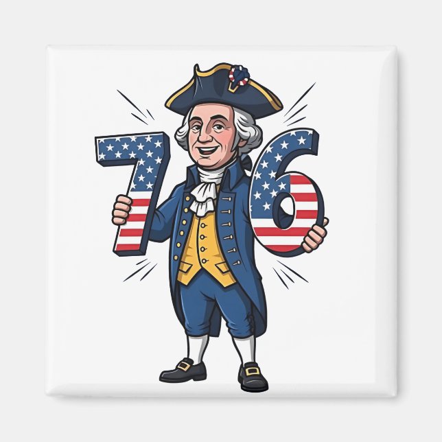6-7 7-6 George Washington Six Seven Meme 67 Trend Magnet (Front)