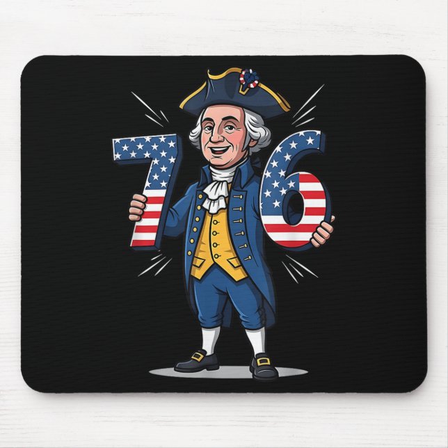 6-7 7-6 George Washington Six Seven Meme Gen Alpha Mouse Pad (Front)