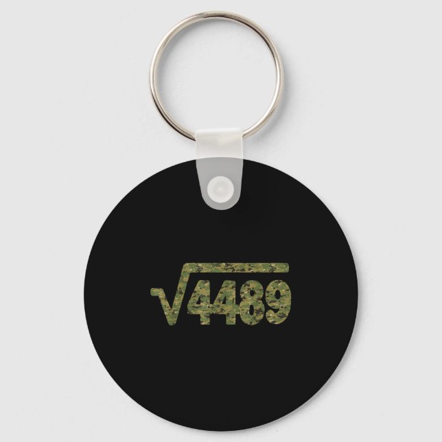 6 7 Army Pattern Meme Square Root 4489 Slang Math  Key Ring (Front)